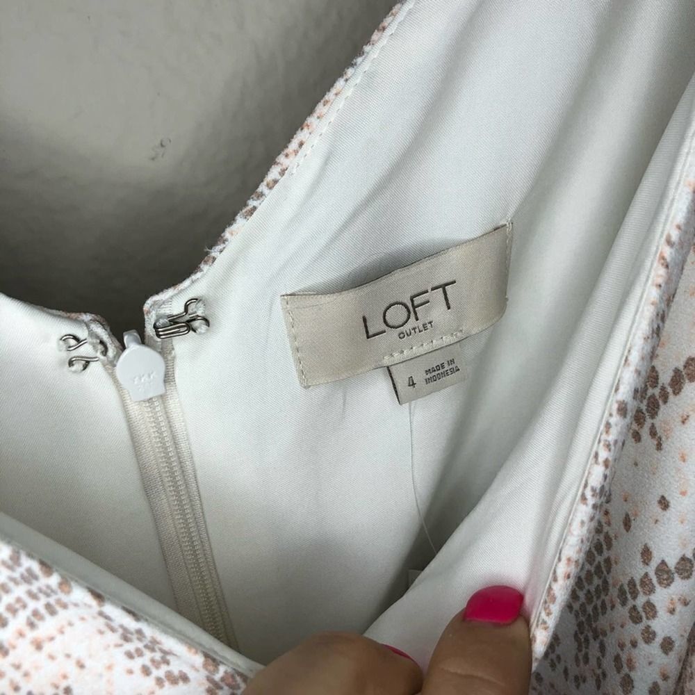 LOFT Python Snake Print Wide Leg Jumpsuit Size 4 … - image 9